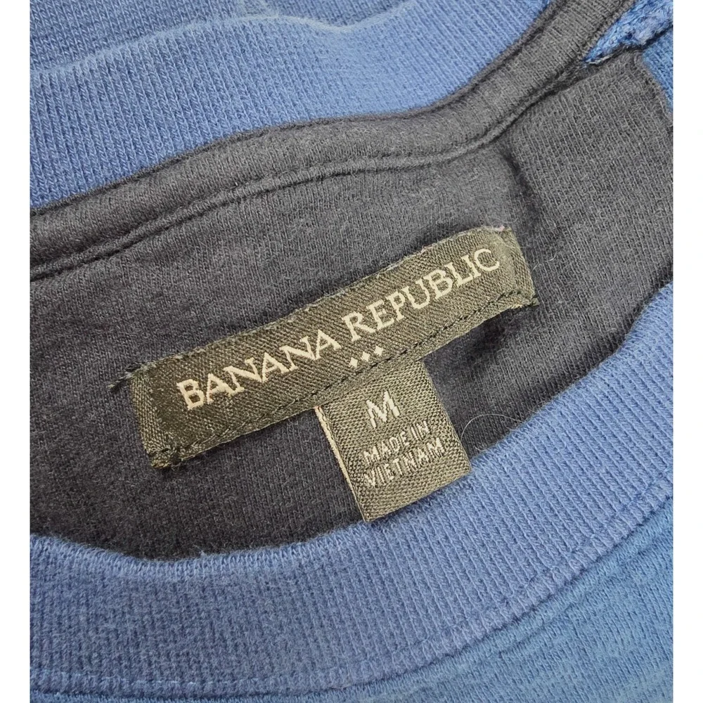Banana Republic Blue Henley Waffle Knit Pullover Sweater Men's‎ Size Medium